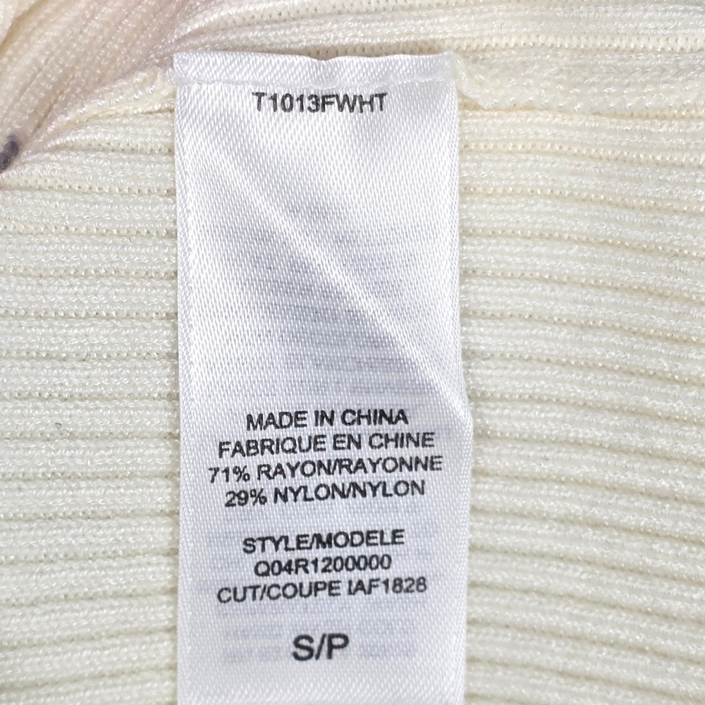 Guess Womens Striped Turtleneck Sweater Cream Gray Size S/P Long Sleeve Knit Top - Picture 9 of 16